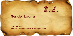 Mende Laura névjegykártya